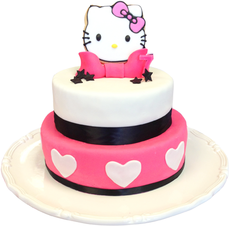 Hello Kitty Birthday Cakes - Hello Kitty Cake Png (500x500)