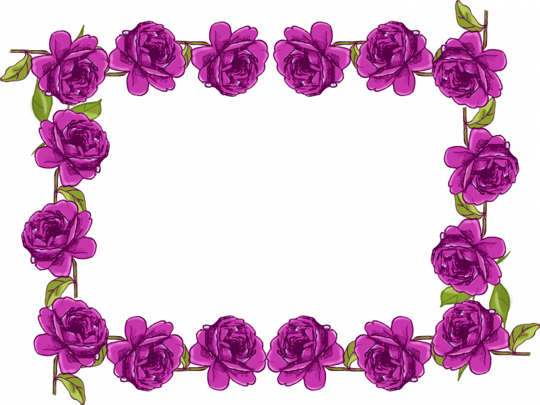 Violet Flower Border Design (775x582)