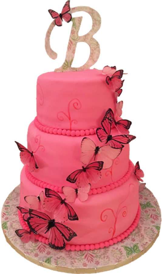 All Butterflies Are Hand Painted On Wafer Paper - Wafer Paper Butterfly Cake (900x900)