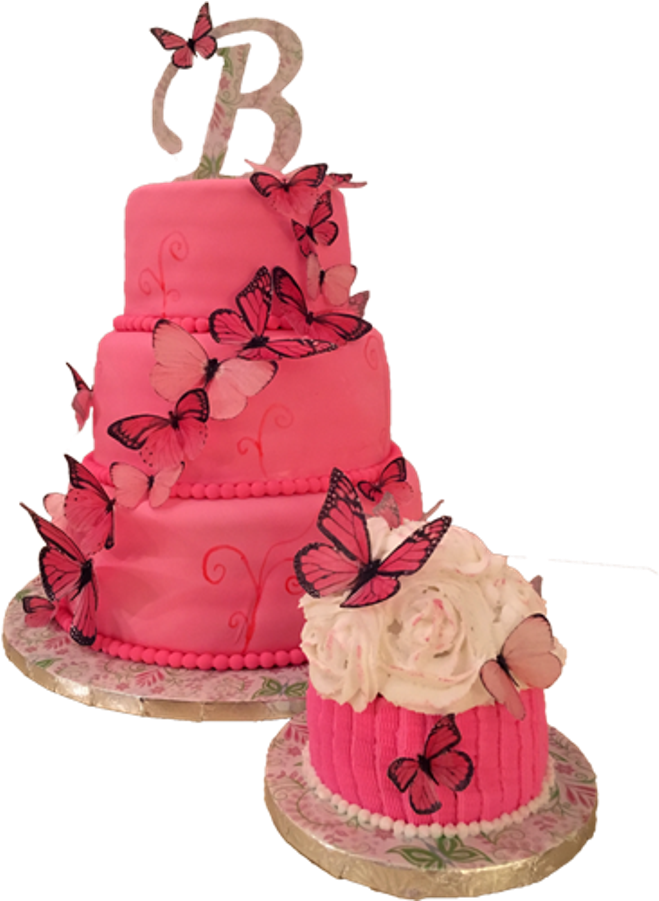 All Butterflies Are Hand Painted On Wafer Paper - Cake (900x900)