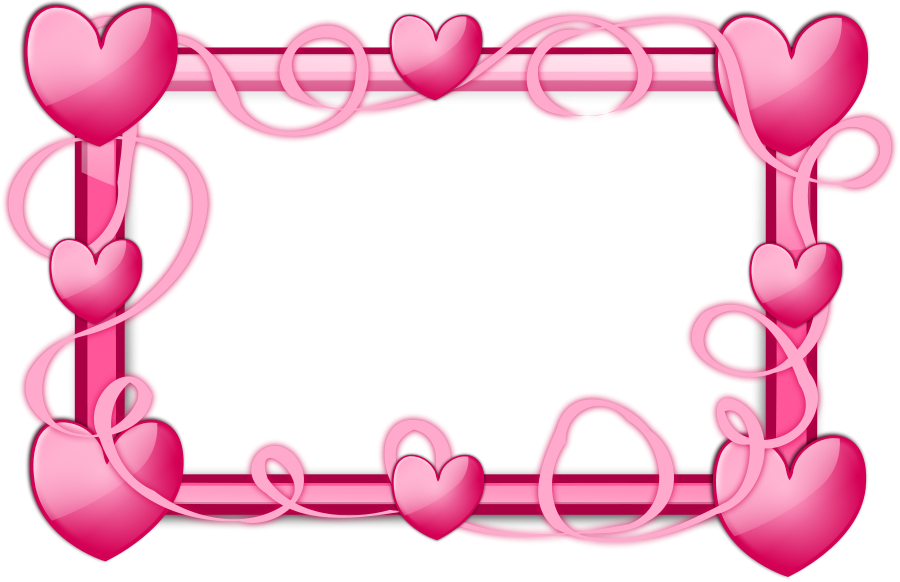Border - Border Design Pink Heart (900x582)