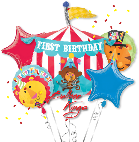 1st Birthday Circus Bouquet - 23" Fisher-price First Birthday Circus Tent - Mylar (500x500)