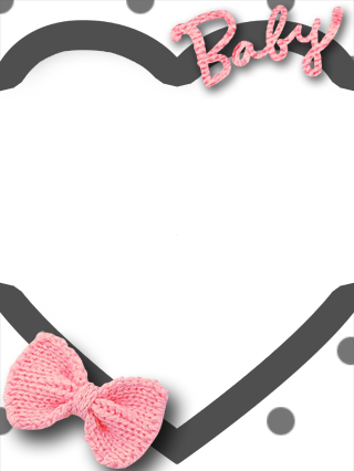 Heart Baby With Bow Frame By Thekarinaz On Deviantart - Baby Heart Frame Png (320x426)
