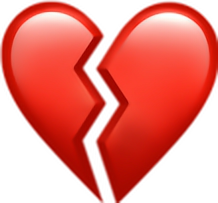Heart Heartbreak Red Icon Emojisticker Like - Iphone Broken Heart Emoji (440x408)