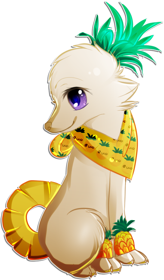 Pineapple Dog By Felisnix - Cartoon (800x1000)