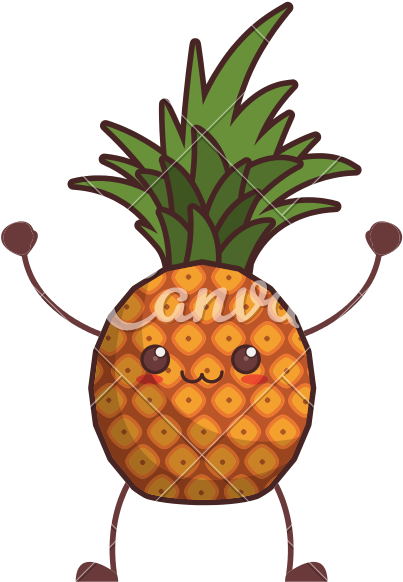 Kawaii Pineapple Fruit Cartoon - Kawaii Ananas (800x800)