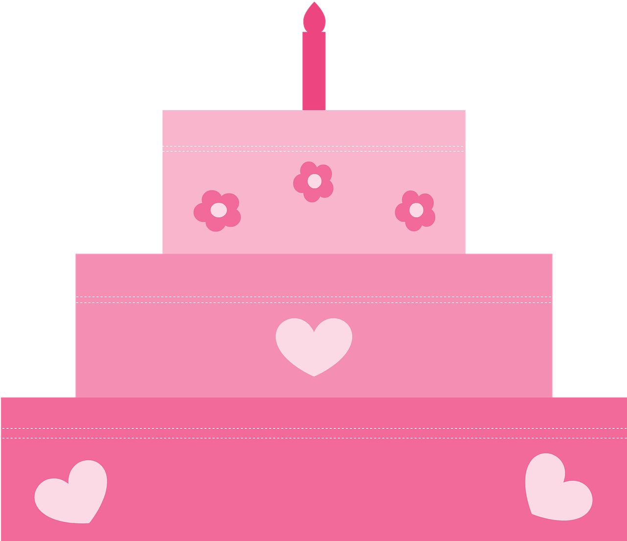 Cake Birthday Pink Girl Cake Png Image - Bolo De Aniversario Rosa Png (1280x1127)