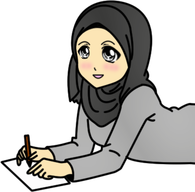Fizgraphic Design & Printing - Anime Muslimah Menulis (382x376)