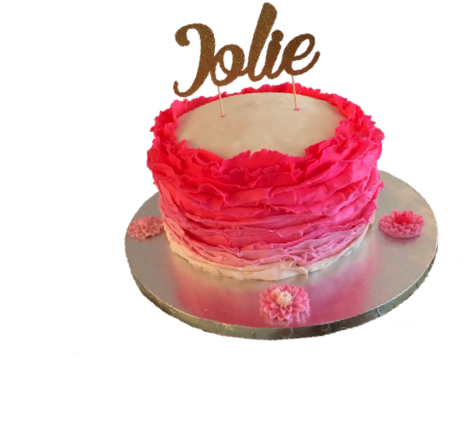 Pink Ombre Fondant Smash Cake - Birthday Cake (496x479)