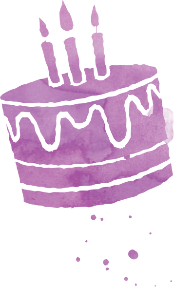 Purple Birthday Cake Png (357x589)
