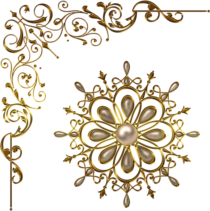 Free Easy Stencil Designs Download - Transparent Background Gold Corner Png Designs (1024x1024)