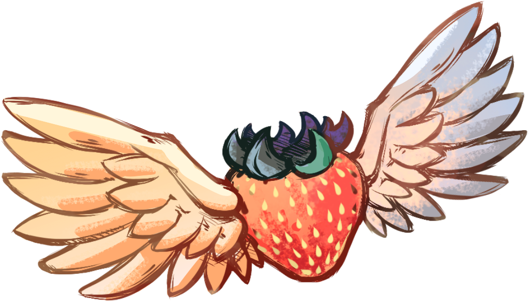 Winged Strawberry - Madeline Celeste Png (1232x752)
