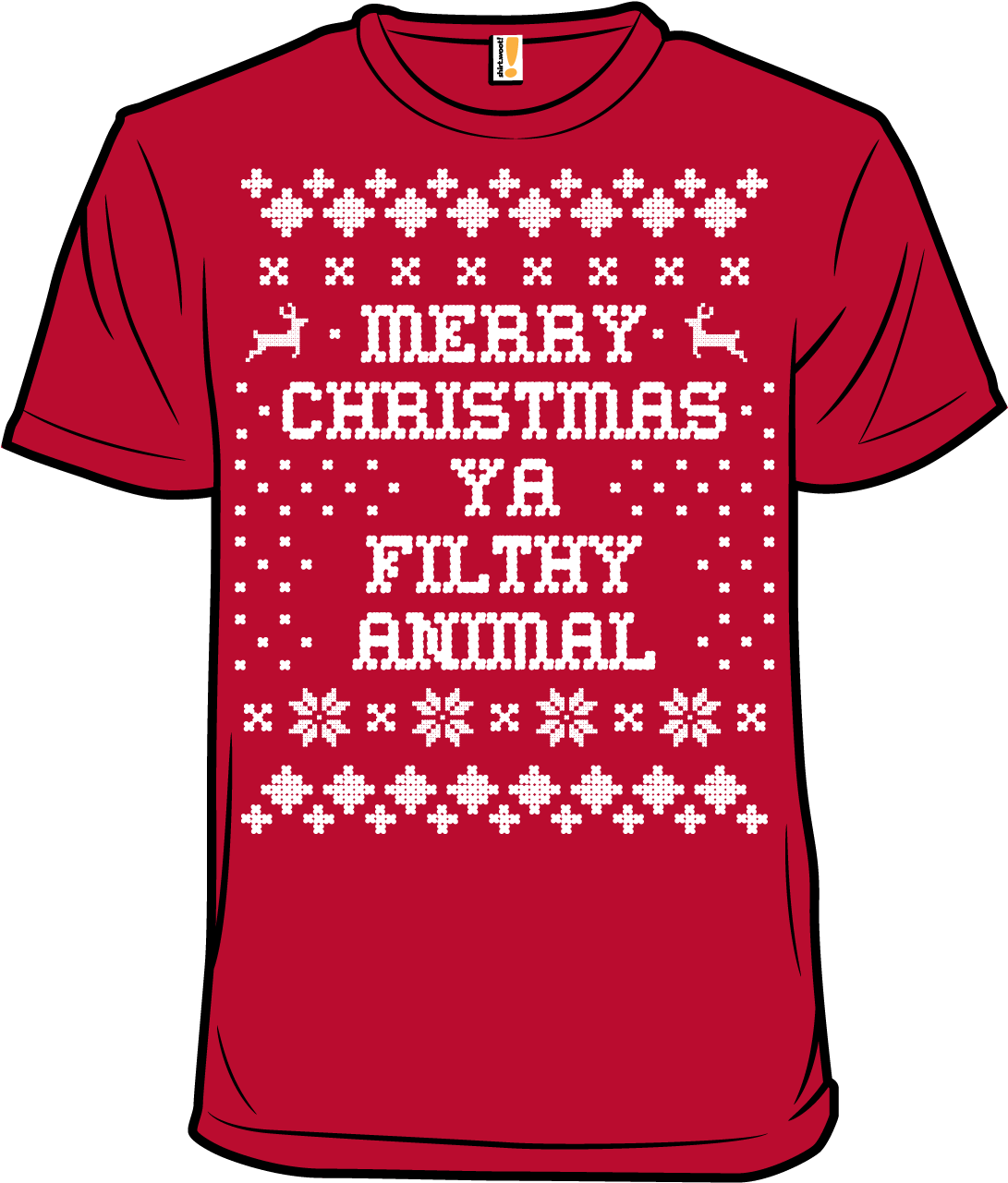 Zoom Source - Merry Christmas Ya Filthy Animal Funny Holiday Shirt (1116x1404)