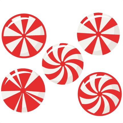 Peppermint Set Scrapbook Clip Art Christmas Cut Outs - Peppermint Design (432x432)