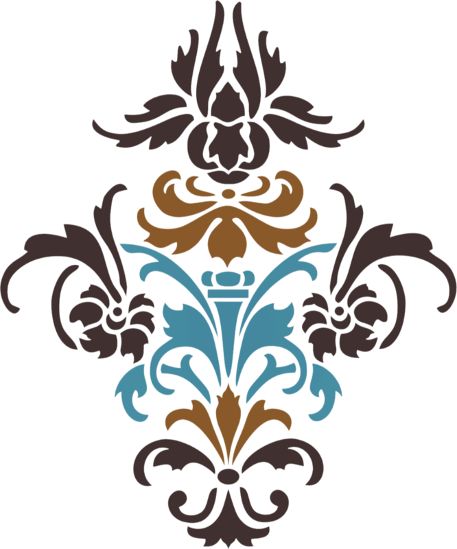 Damask Stencil Paper Craft Pattern - Photographic Gift Certificate Template (666x800)