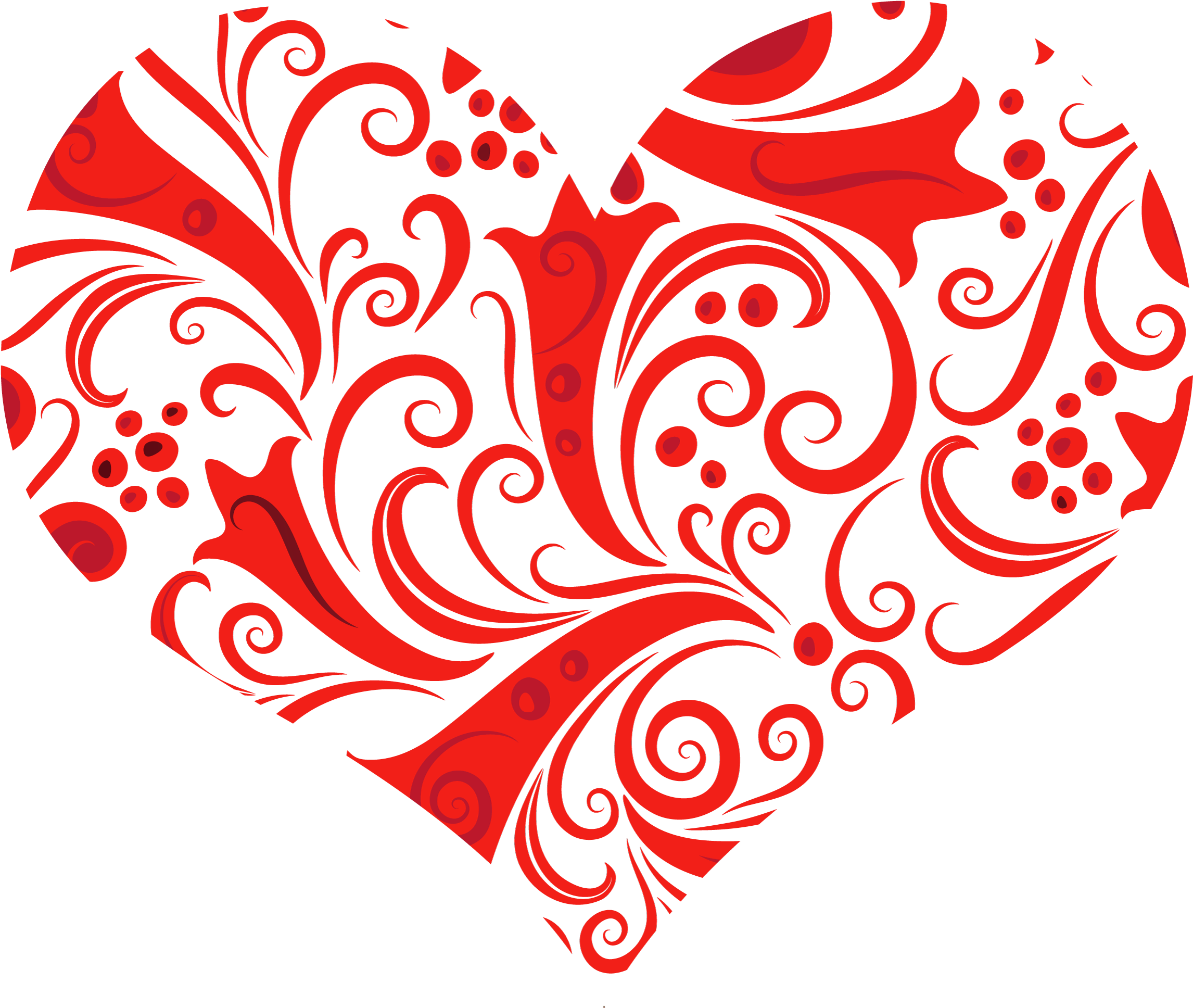 Creative Transparent Heart Clip Art Medium Size - Heart Ornament Png (2466x2036)