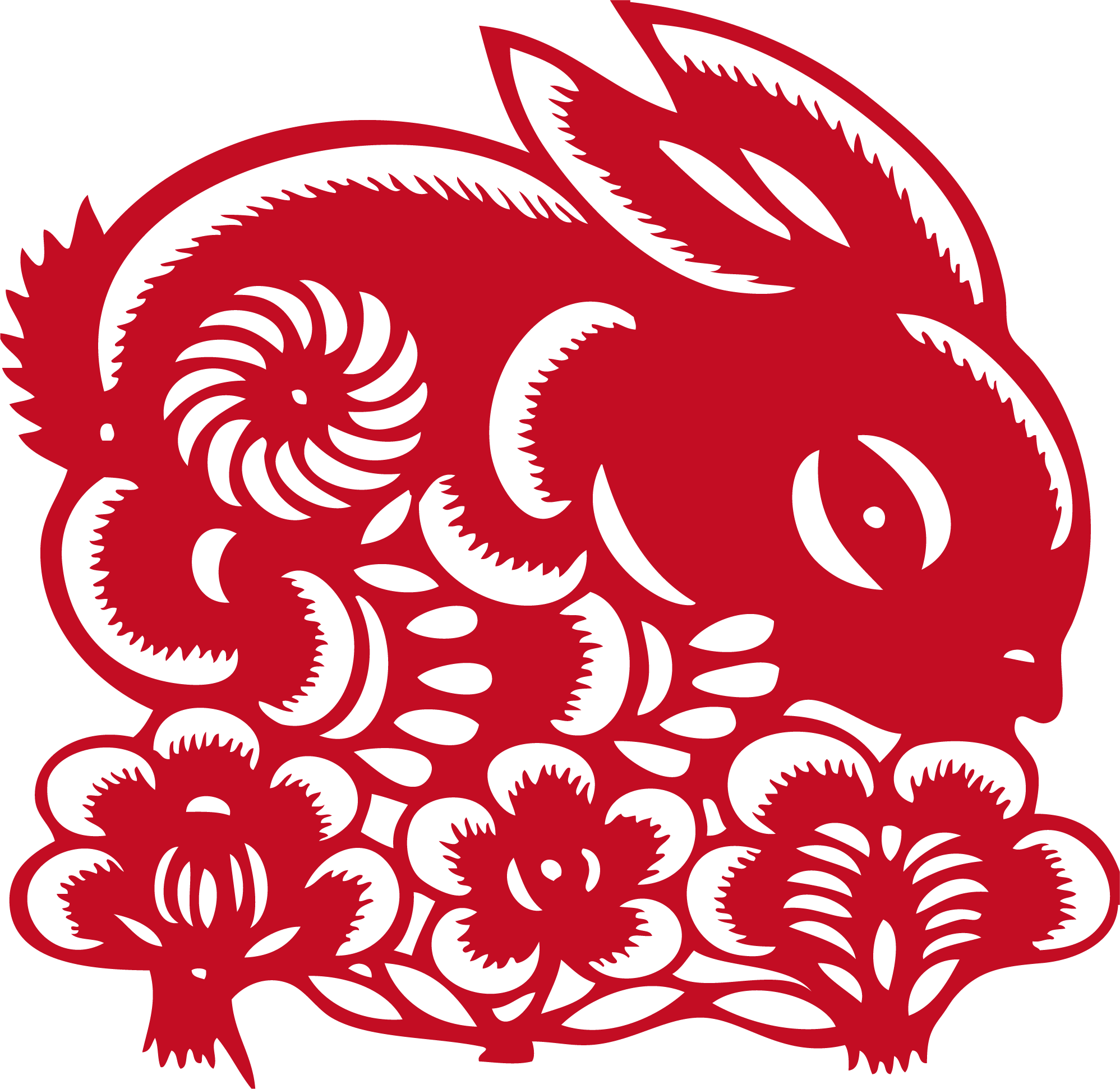 ◆Rabbit-PaperCutting-◆同梱あり Papercutting Chinese Paper Cutting Rabbit Clip Art - 兔年