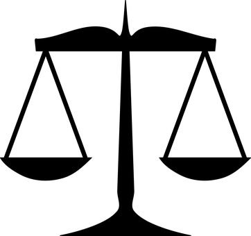 Justice Law Measurement Silhouette Weight - Scales Of Justice Clip Art (362x340)