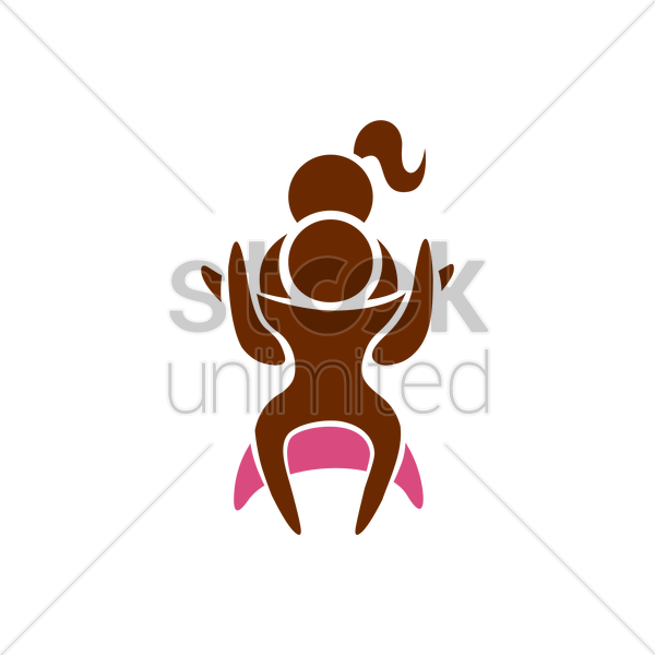 Girl Giving A Full Body Massage Clipart - Stock Illustration (600x600)
