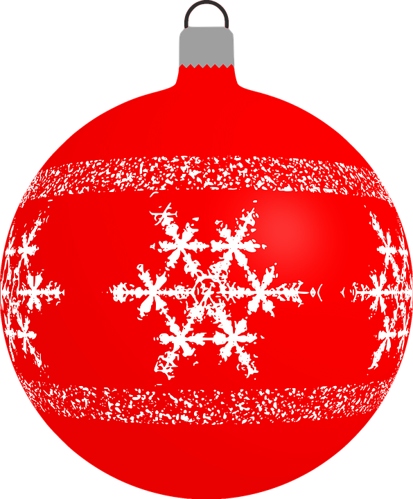 Red Snowflake Cliparts - Christmas Decoration Graphics (596x720)