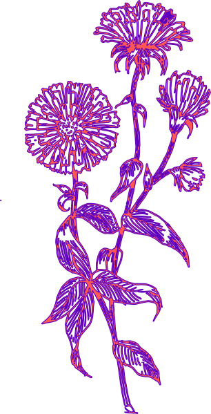 Purple Flowers Clip Art Border For Kids - Aster Flower Tattoo (306x599)