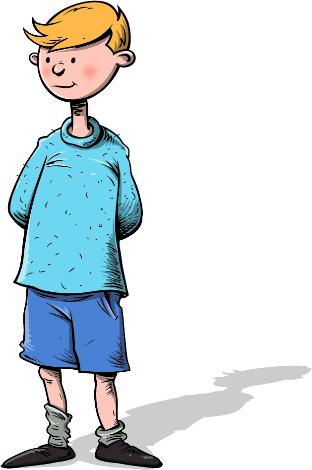 Younger Boy, Young Boy - Cartoon (684x965)