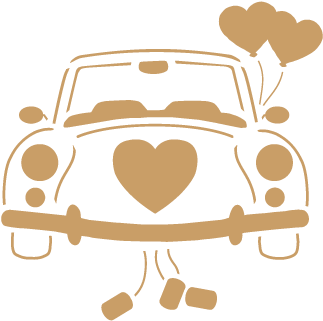 Auto De Recién Casados - Plantillas Estarcido Bodas (400x400)