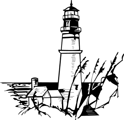 Cool Lighthouse Cartoon Lighthouse Clip Art Free Clipart - Black And White Lighthouse Clipart (400x388)