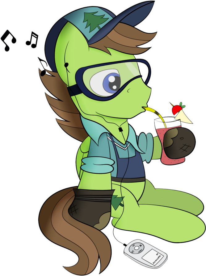 Coramino, Cap, Douglas Spruce, Drink, Drinking, Earbuds, - Cartoon (1090x1024)