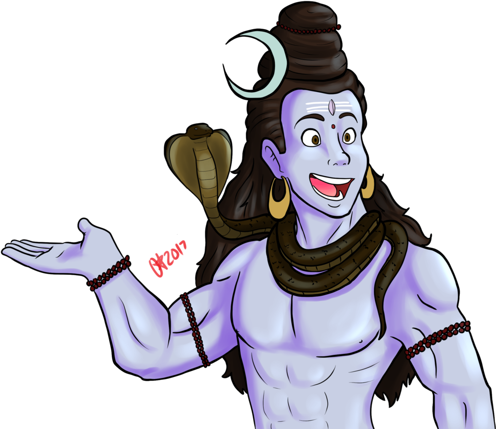 Shiva Kanwar Yatra Drawing Cartoon - Lord Shiva Cartoon Character -  (1024x872) Png Clipart Download