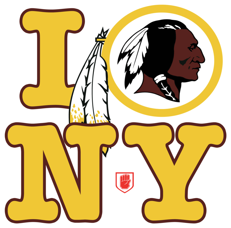 Drh Nyc 2018 Redskins Nyc Logo On Dark Yellow - Washington Redskins Logo Controversy (1000x1000)