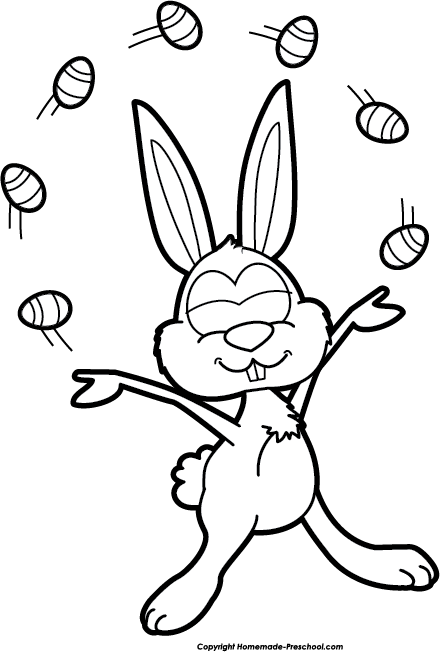 Rabbit Clipart Read - Easter Bunny Black And White Clipart Png (440x652)