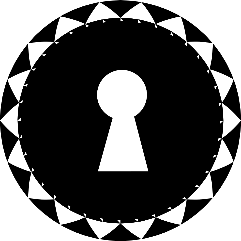 Keyhole Shape In A Circle With Small Triangles Border - Circle (980x981)