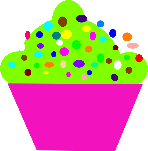Polka Dot Cupcake Clip Art - Clip Art (588x600)