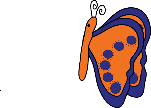 Orange Blue Butterfly - Blue (512x366)