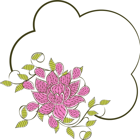 Beautiful Flowers Decorated Frame - Clematis (550x550)