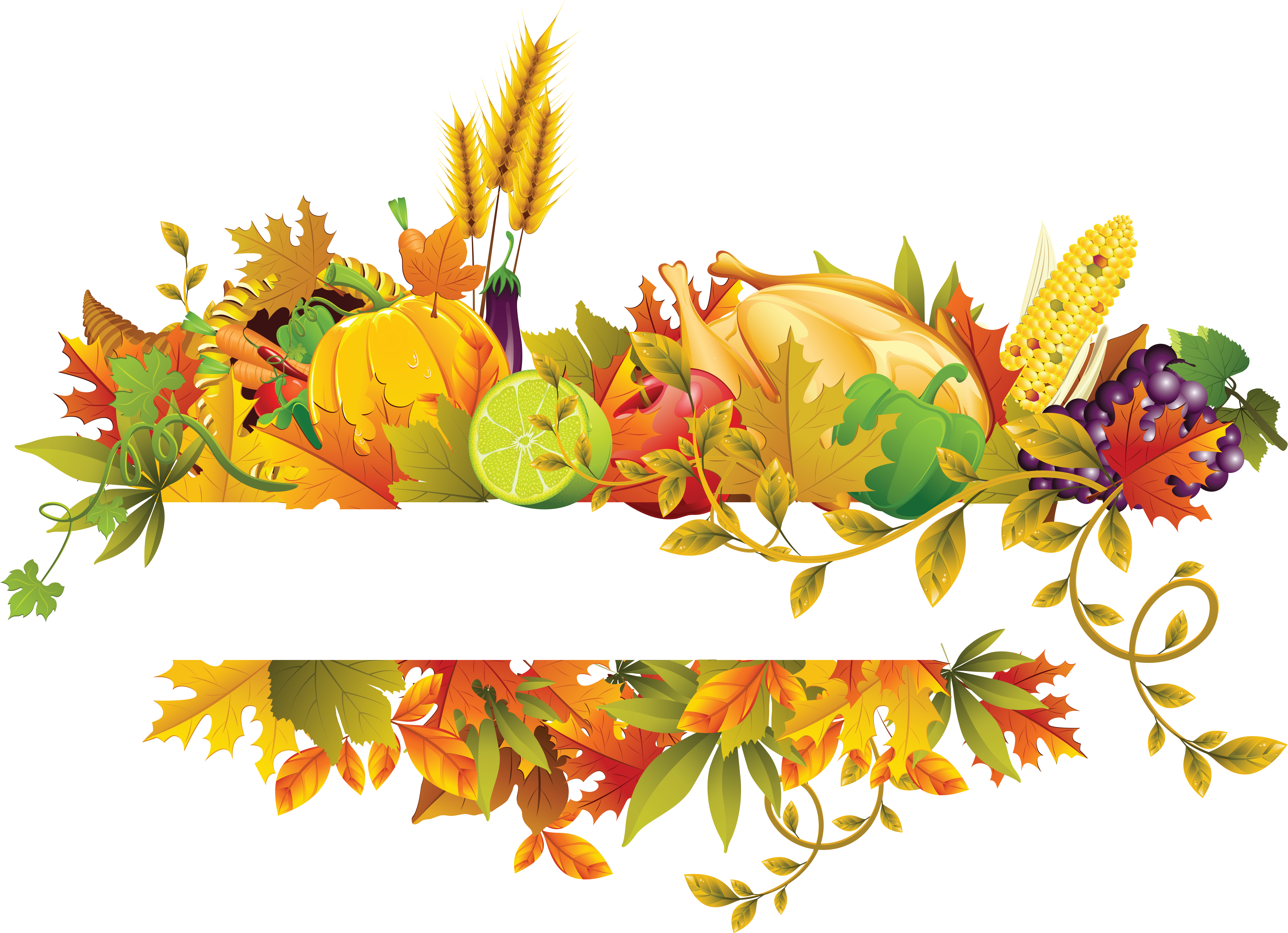 Thanksgiving Clip Art - Картинка Рамка Для Фото Овочі (6321x4579)