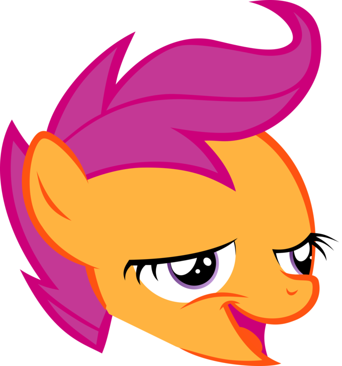 Scootaloo Pink Yellow Nose Vertebrate Head Purple Clip - Arise Chickun (680x729)