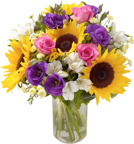 Sunflower Hand Tied - Ramo Con Girasoles (500x741)