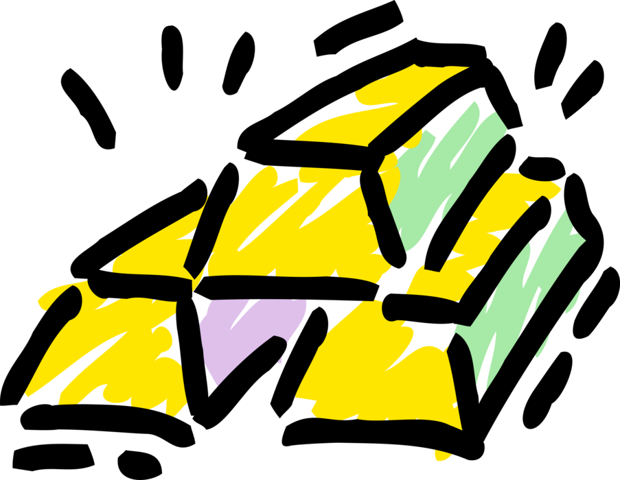 Vector Illustration Of Precious Metal Gold Bar, Gold - Vector Illustration Of Precious Metal Gold Bar, Gold (903x700)