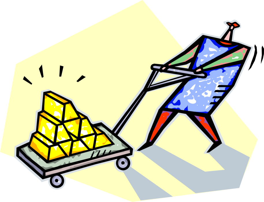 Vector Illustration Of Gold Bar, Gold Precious Metal - Vector Illustration Of Gold Bar, Gold Precious Metal (914x700)