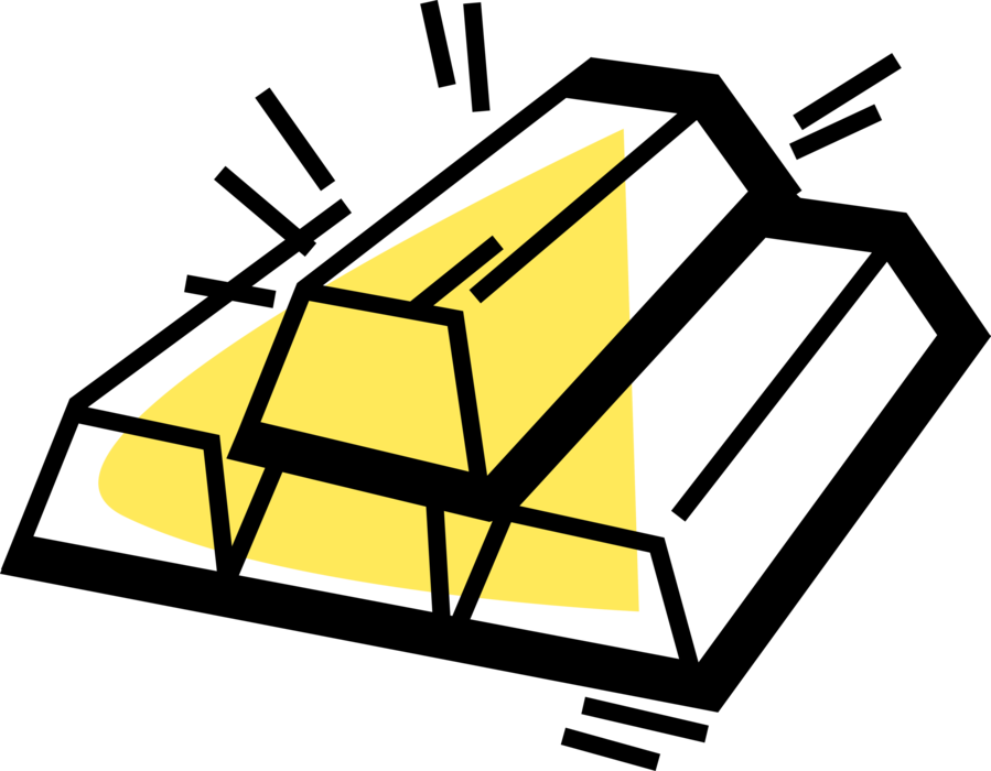 Vector Illustration Of Precious Metal Gold Bar, Gold - Number 7 Coloring Pages (899x700)