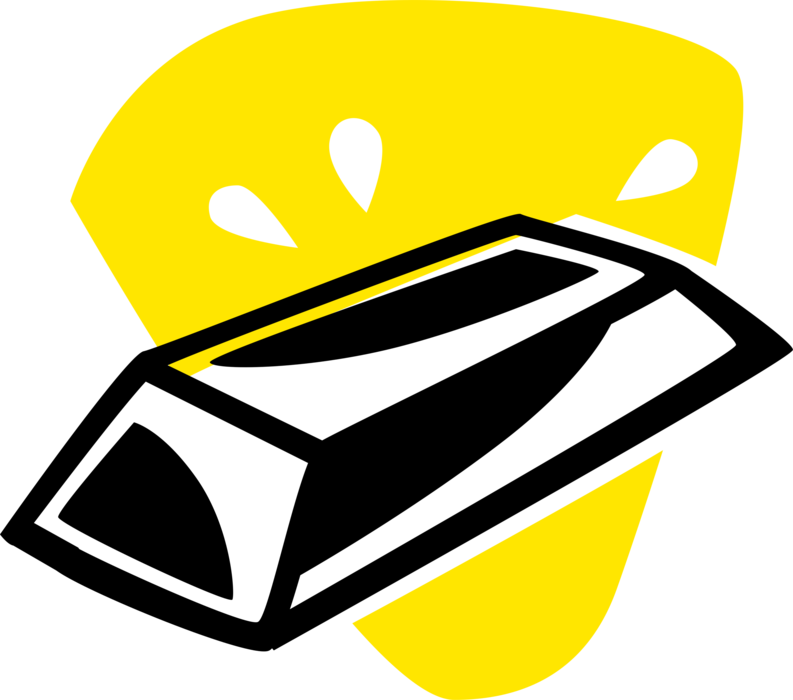 Vector Illustration Of Gold Bar, Gold Precious Metal - Royalty-free (793x700)