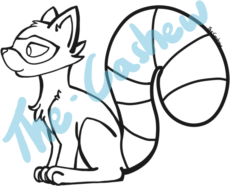 Raccoon Line Art P2u By The Cashew On Deviantart - Raccoon Lineart (1007x793)