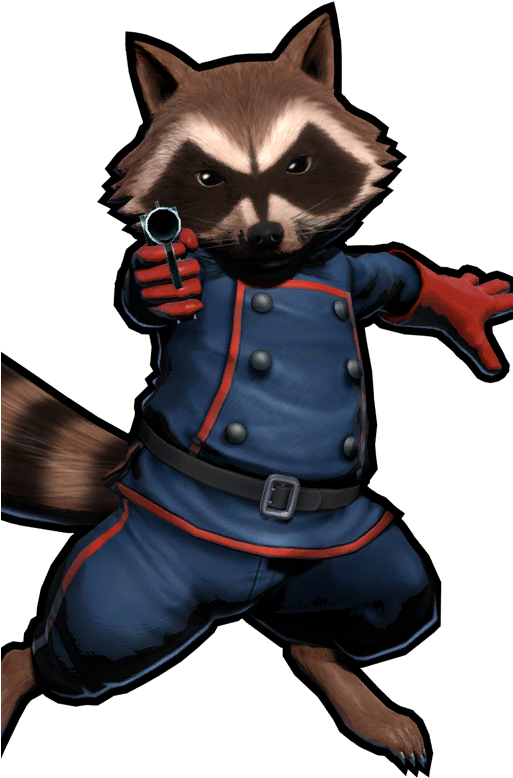 Rocket Raccoon Clipart Classic - Rocket Raccoon Marvel Vs Capcom (512x1024)