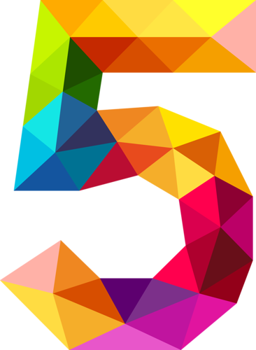 Numbers ‿✿⁀ - Number Five Png (366x500)