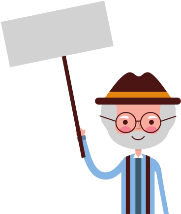 Cute Grandfather With Protest Label - Cute Grandfather With Protest Label (550x550)