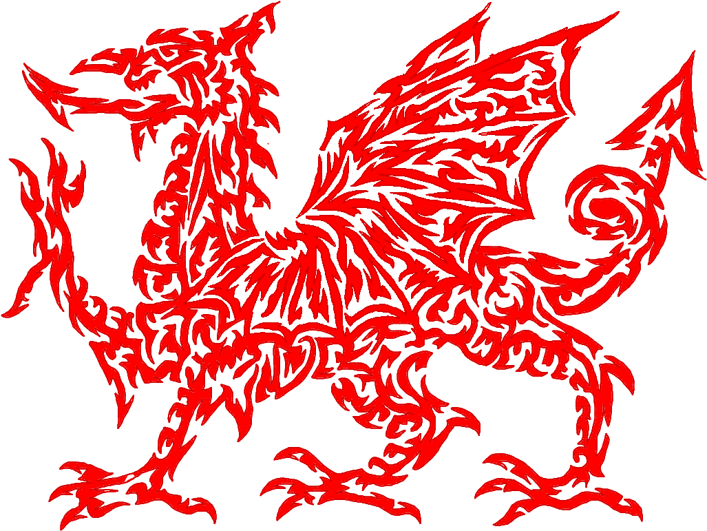 Lovely Welsh Dragon Clip Art Medium Size - Welsh Dragon Tribal (1280x800)
