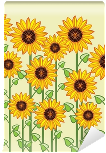 Vector Sunflower Greeting Card Background Wall Mural - Greeting Card (400x400)