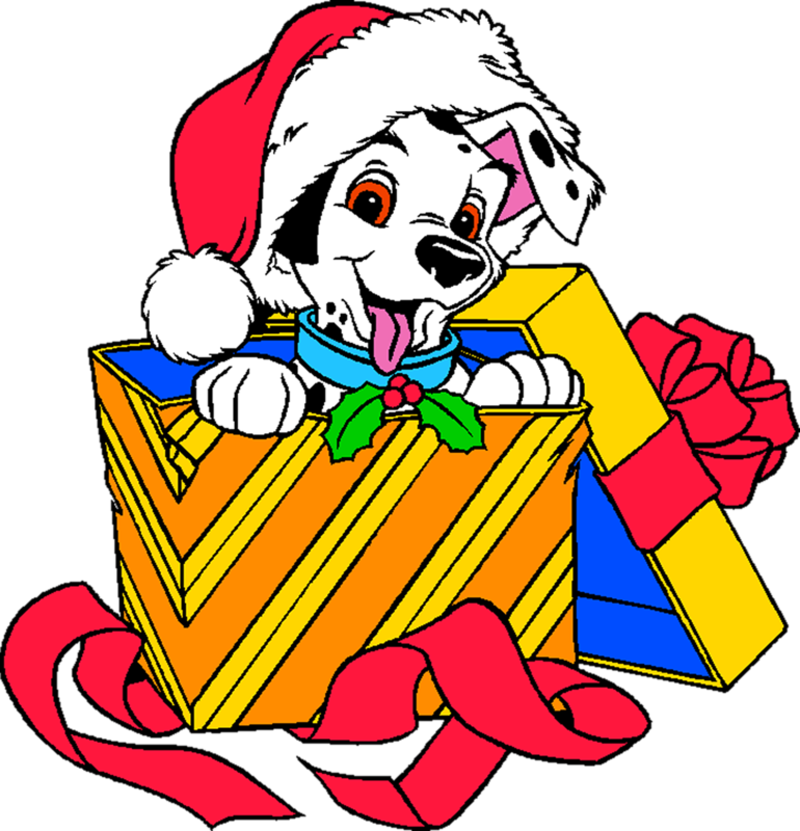 Fete Noel Animaux De Noel - 禮物 盒 卡通 (800x831)